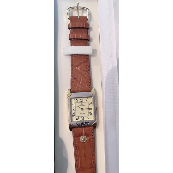 NOS Romanson Vintage Swiss Wrist Watch Brown Leather Women\'s Prestige main image 5